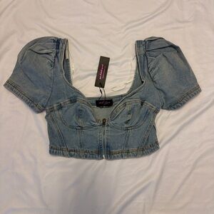 New denim crop top